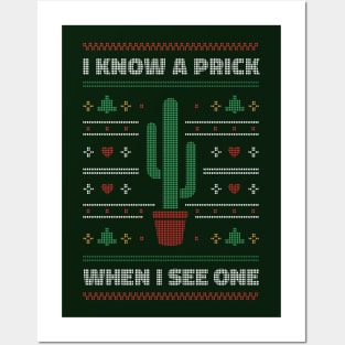 I Know a Prick When I See One // Funny Cactus Lover Christmas Posters and Art